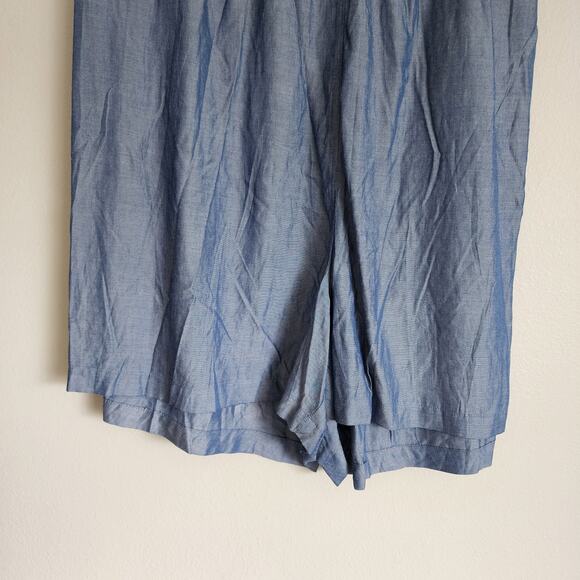 Torrid Plus Size Self Tie Paperbag Waist Mid Short in Chambray Blue Size 6X - Picture 10 of 11